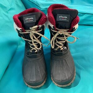 Cougar Storm Black and Red Winter Boots